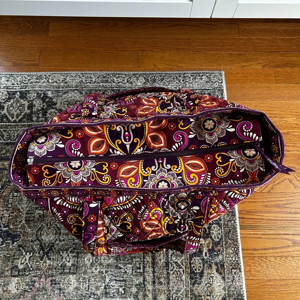 Vera Bradley Purple and Orange Floral Travel Bag - Picture 2 of 11